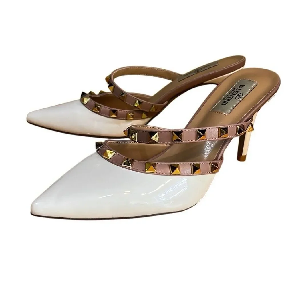 Valentino Garavani Rockstud Asymmetrical Strap Mule size 38